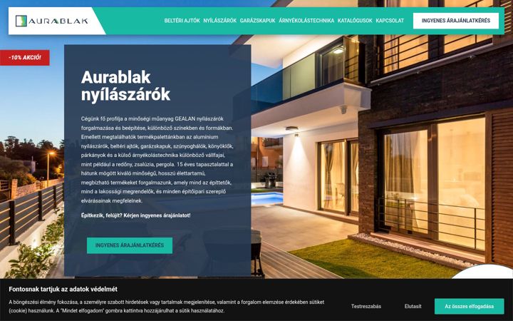 Screenshot of aurablak.hu