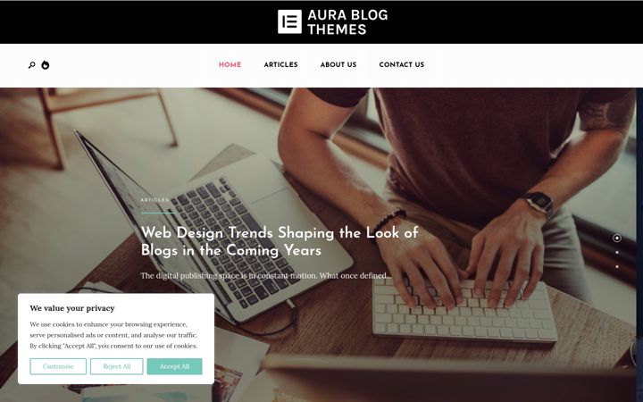 Skærmbillede af aurablogthemes.com