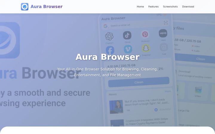 Screenshot of aurabrowsera.com