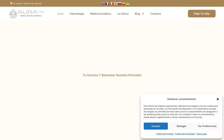 Ekrano kopija auracaredentalyestetica.com