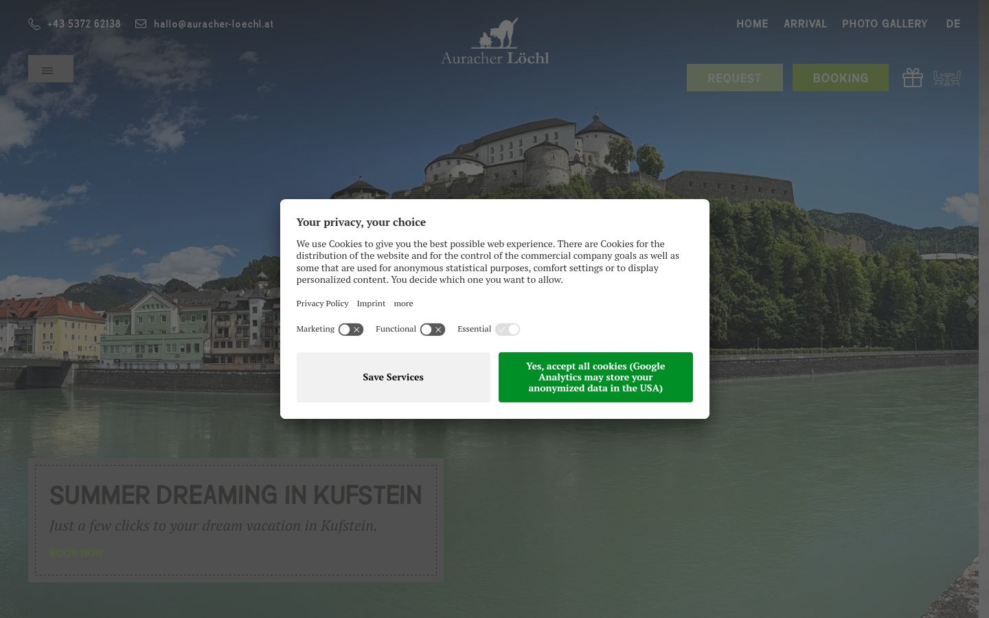 Screenshot tal-banner tal-kunsens muri qabel kwalunkwe interazzjoni
