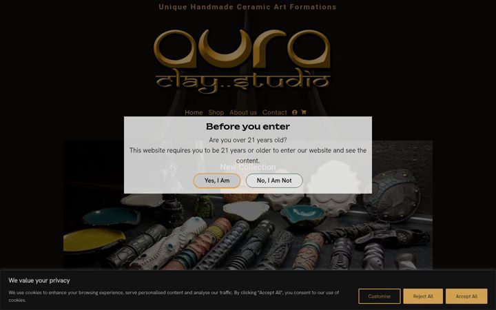 Screenshot von auraclaystudio.com