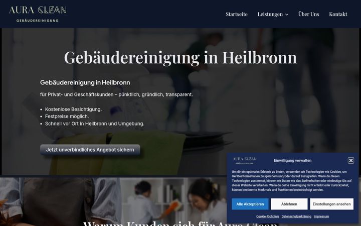 Screenshot di auraclean-hn.de
