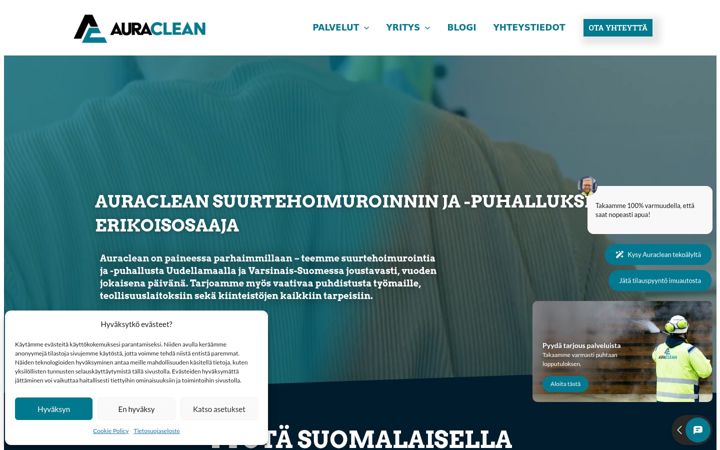 Skærmbillede af auraclean.fi