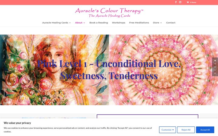 Screenshot of auraclehealingcards.com