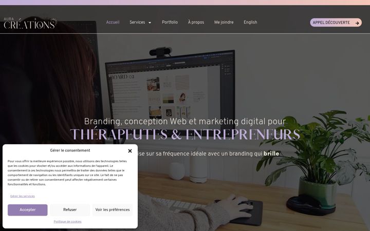 Screenshot of auracreations.ca