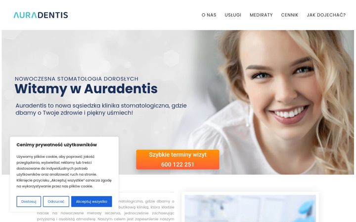 Skærmbillede af auradentis.pl