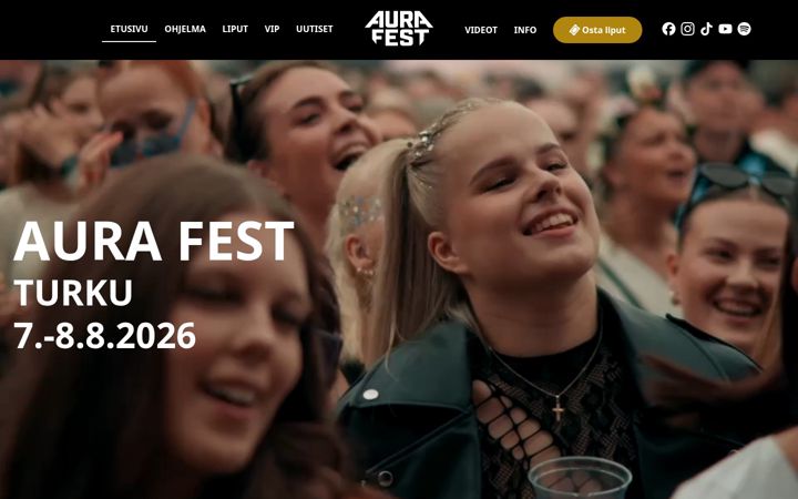 Screenshot of aurafest.fi