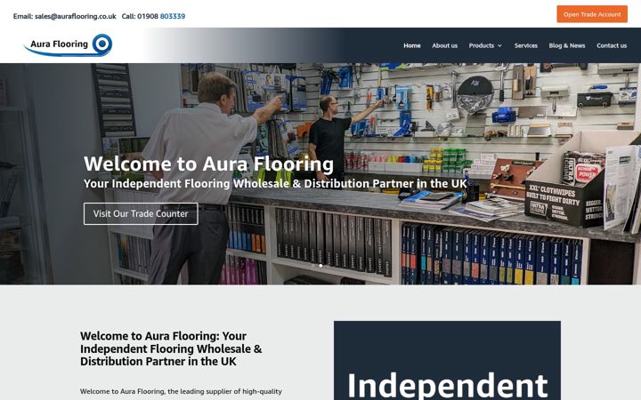 Screenshot of auraflooring.co.uk