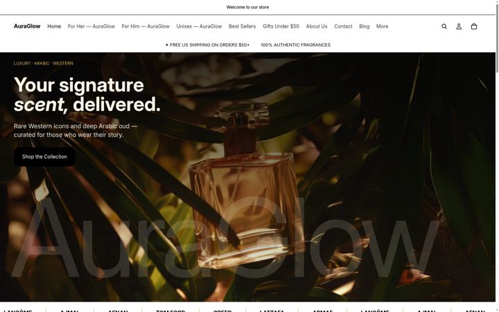 Screenshot of auraglow.online