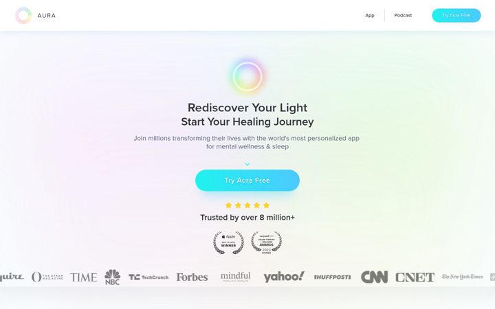 Screenshot of aurahealth.io