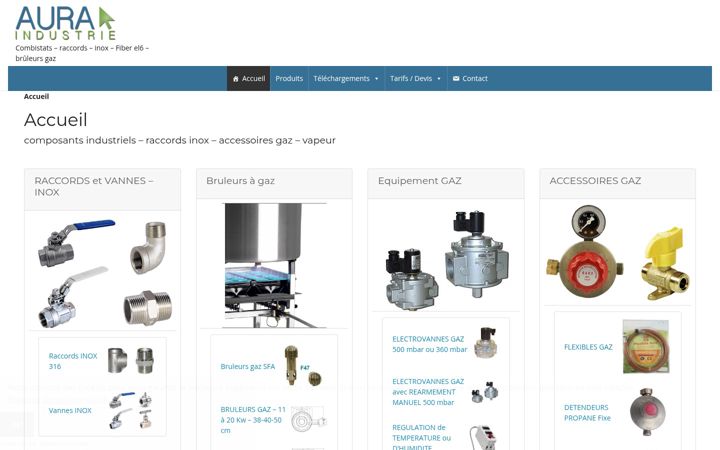 Skærmbillede af auraindustrie.com