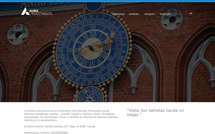 Screenshot of aurainvestments.lv