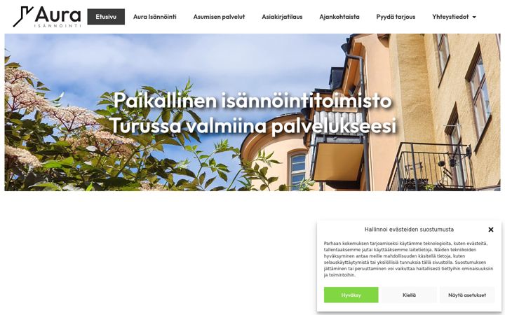 Skærmbillede af auraisannointi.fi