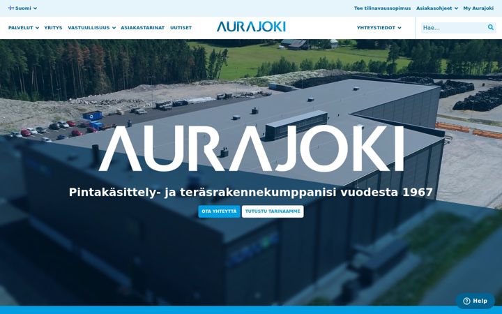 Skærmbillede af aurajoki.fi