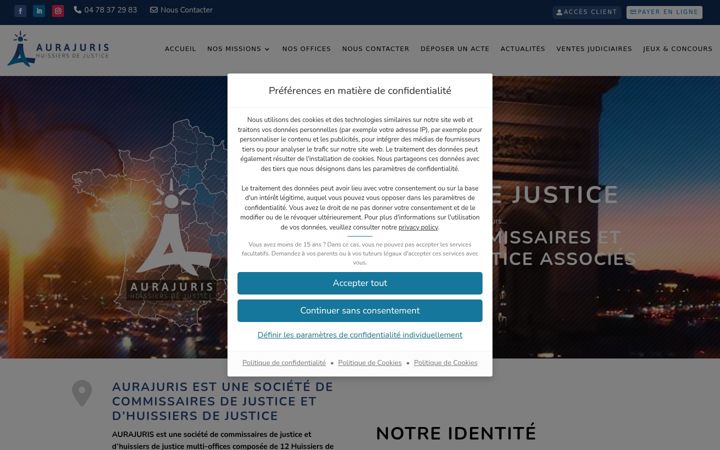 Screenshot of aurajuris.fr