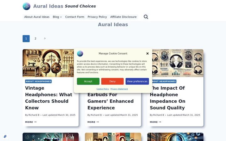 Screenshot of auralideas.com