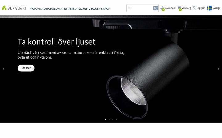 Screenshot of auralight.com