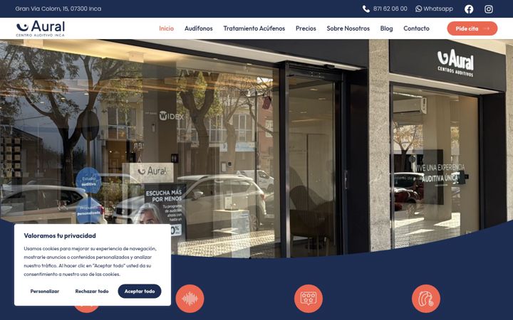 Screenshot of auralinca.com