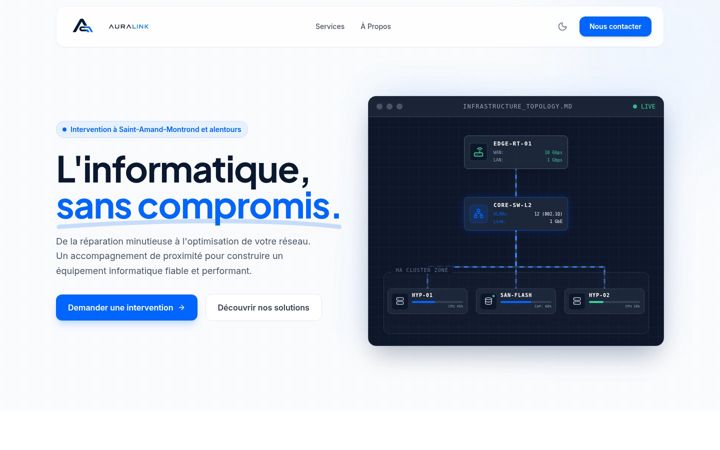 Screenshot του auralink.ovh