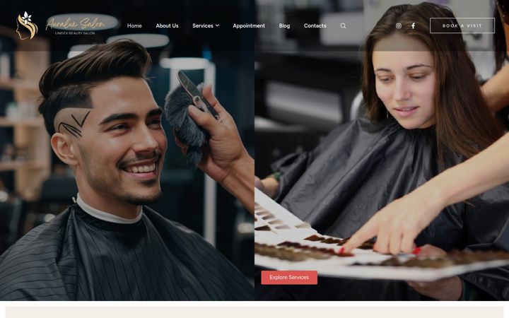 Screenshot του auraluxsalon.com