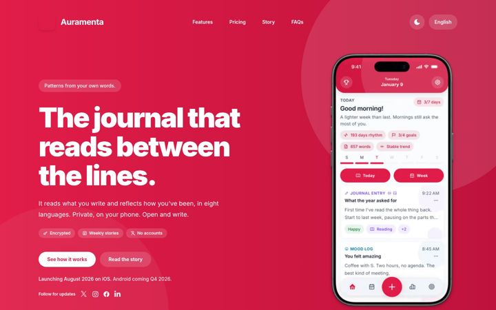 Screenshot of auramenta.com