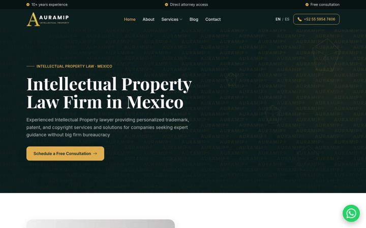 Screenshot of auramip.com