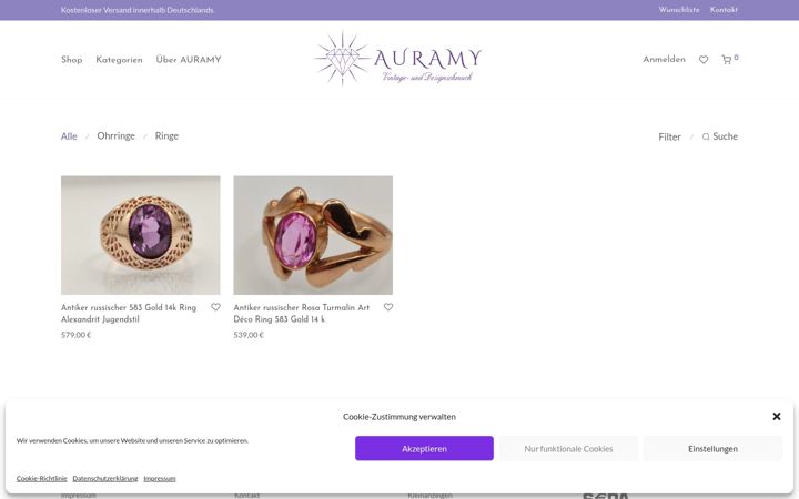 Screenshot di auramy.de