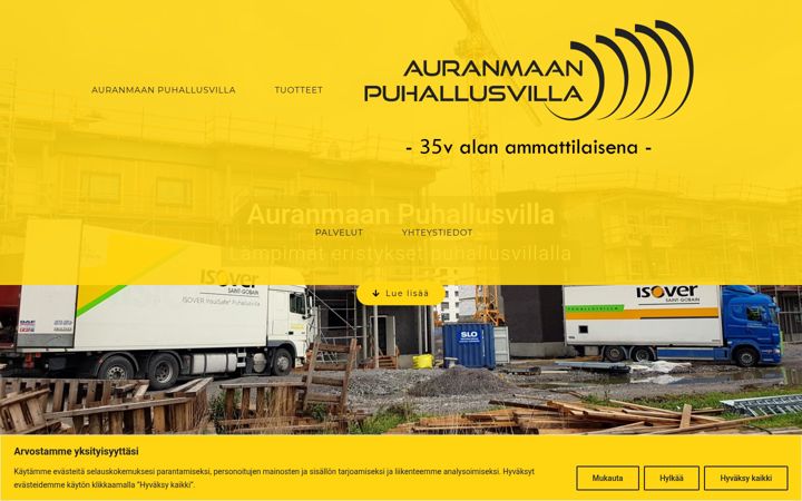 Ekrano kopija auranmaanpuhallusvilla.fi