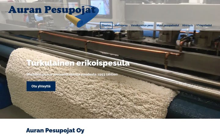 Ekrano kopija auranpesupojat.fi