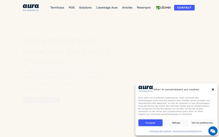 Skærmbillede af aurapaiements.com