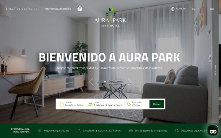 Screenshot of auraparkaparthotel.com