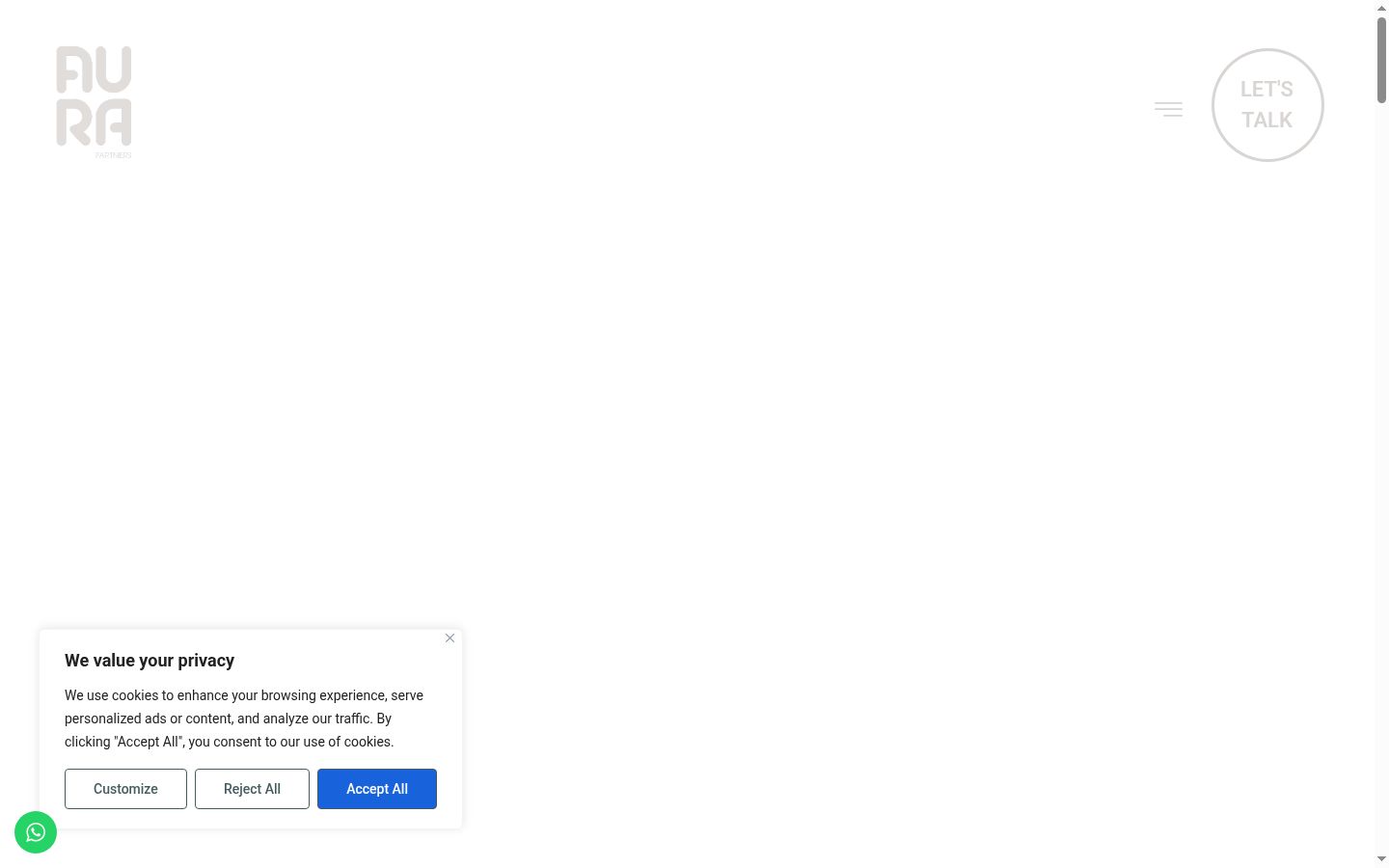 Screenshot des Einwilligungsbanners vor jeglicher Interaktion