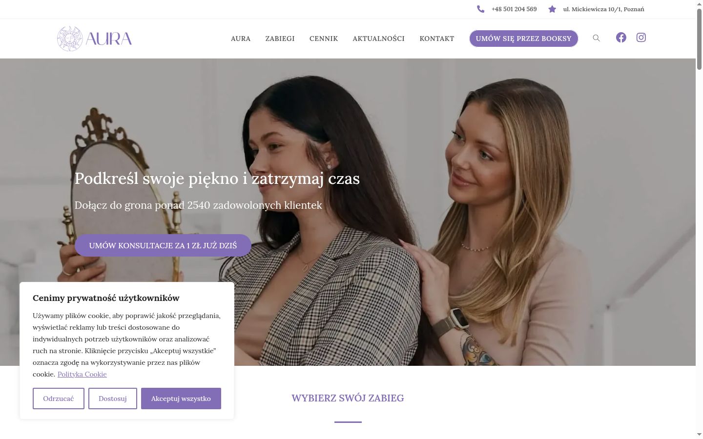 Screenshot del banner di consenso mostrato prima di qualsiasi interazione