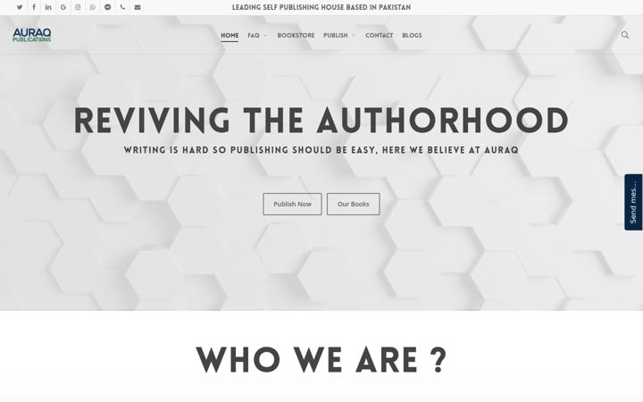 Screenshot of auraqpublications.com
