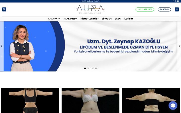 Screenshot of aurasaglikliyasam.com