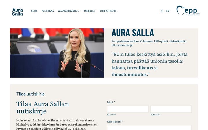 Screenshot of aurasalla.eu