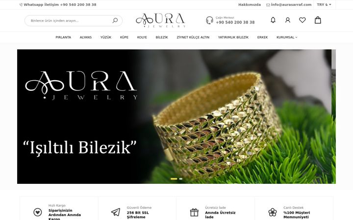 Screenshot van aurasarraf.com
