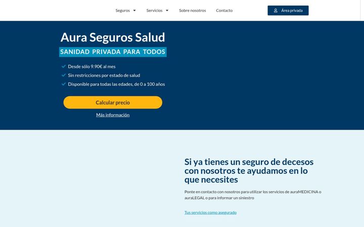 Screenshot of auraseguros.es