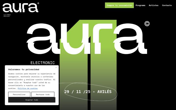 Screenshot of aurasessions.es