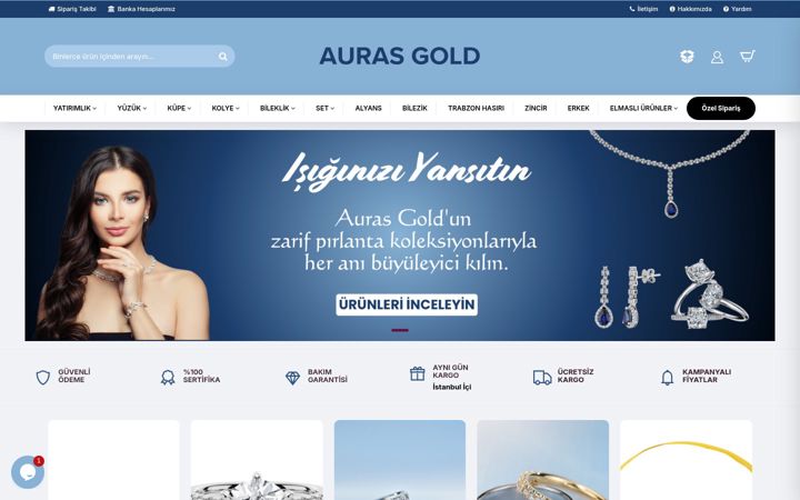 Screenshot of aurasgold.com