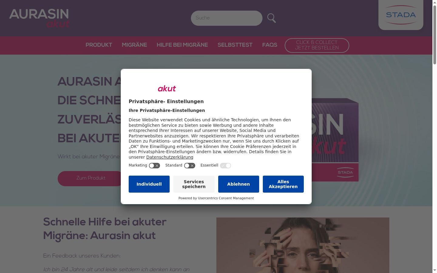 Sutikimo reklamjuostės, rodytos prieš bet kokią sąveiką, ekrano kopija