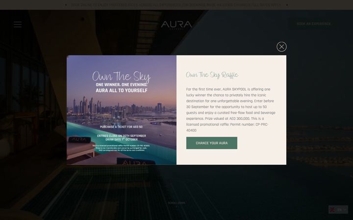 Screenshot van auraskypool.com