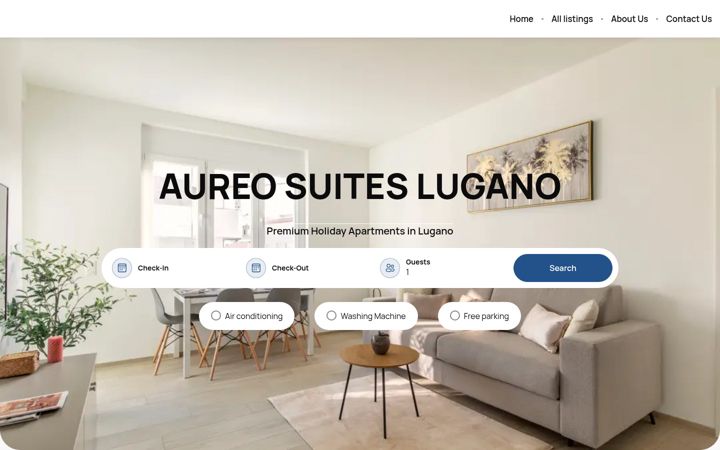 Screenshot of aurasuites.ch