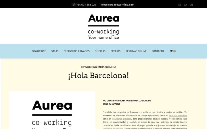 Skjermbilde av aureacoworking.com