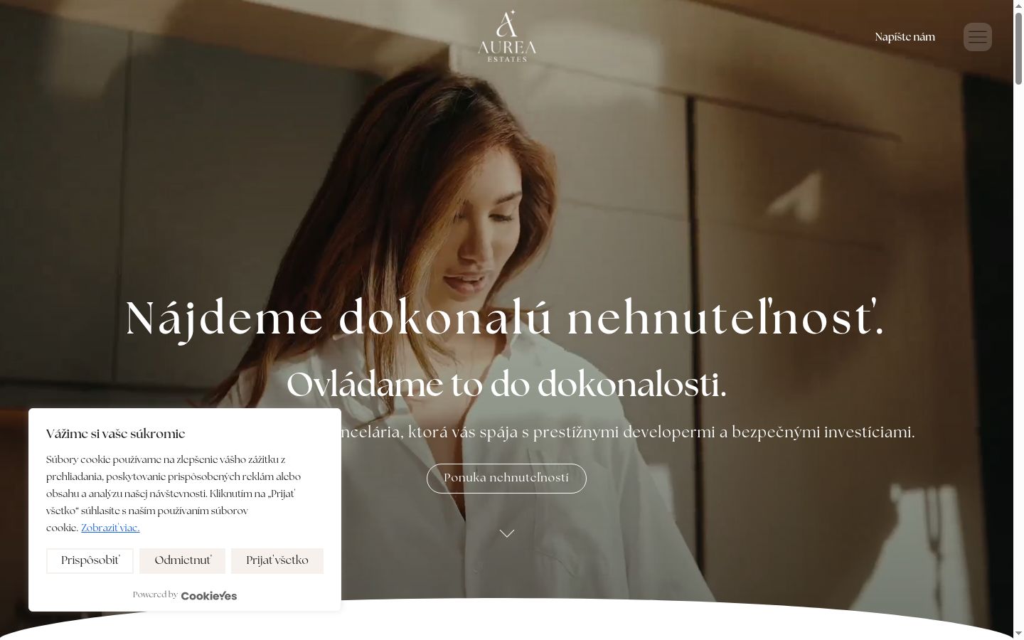 Snímek obrazovky baneru souhlasu zobrazeného před jakoukoli interakcí