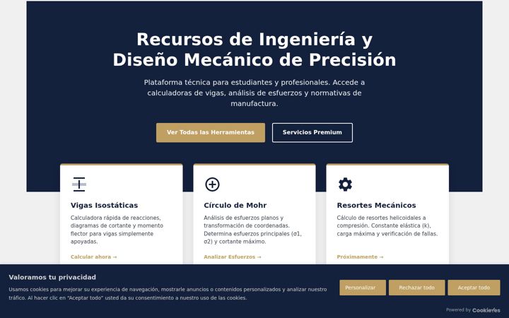 Screenshot of aureaingenieria.com