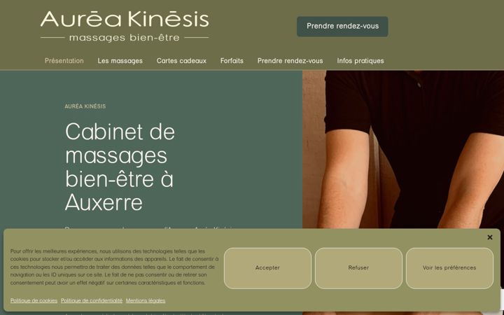 Screenshot of aureakinesis.fr