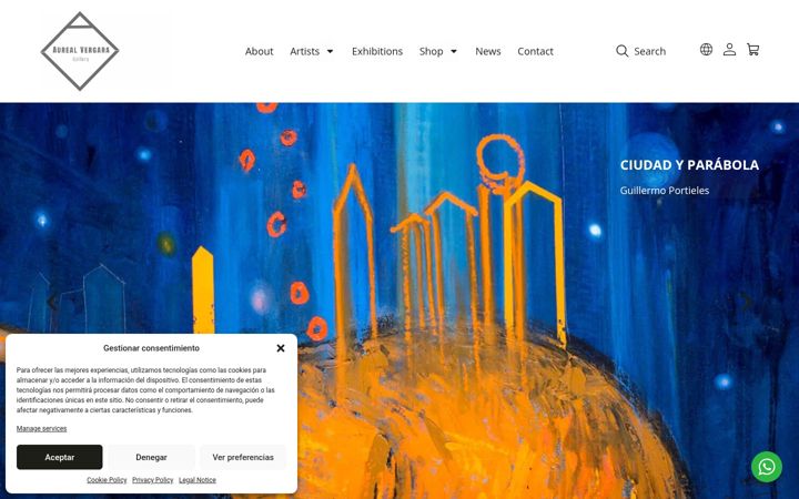 Snímek obrazovky aurealvergaragallery.com