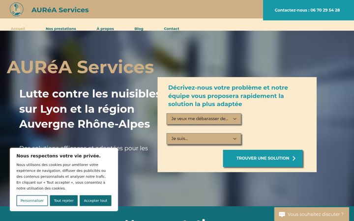 Snimka zaslona za aureaservices.fr